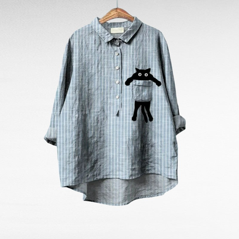 Dolores™ | Blusa de lino clásica que favorece sin marcar