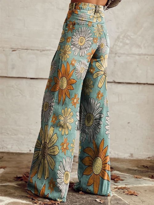 Antonia – Pantalones Palazzo Florales 100% Algodón