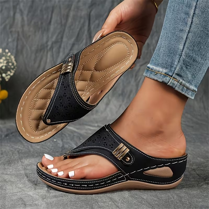 Natalia™ | Sandalias cómodas con tacón de cuña y sujeción