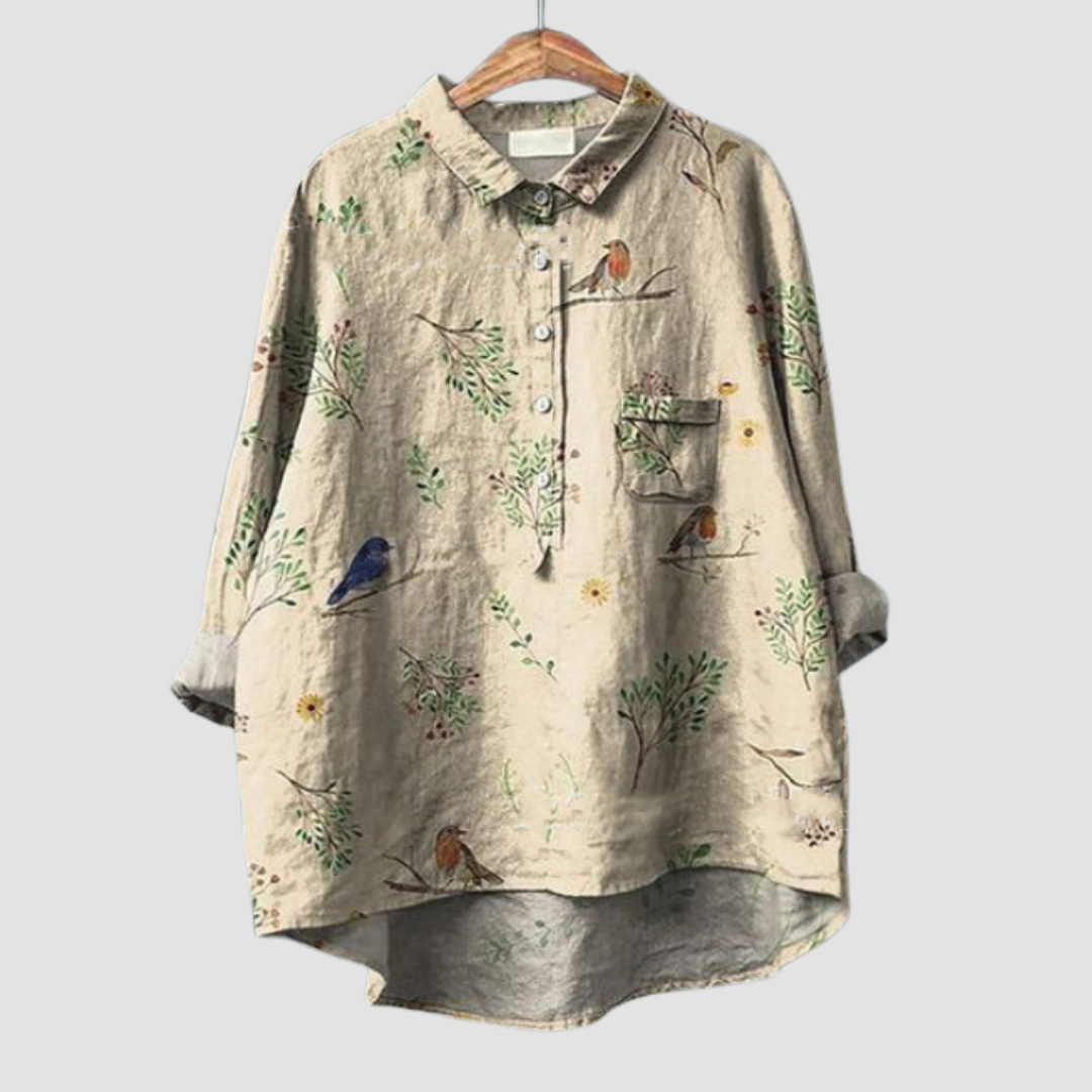 Antonia™ | Blusa de lino ligera que estiliza la figura