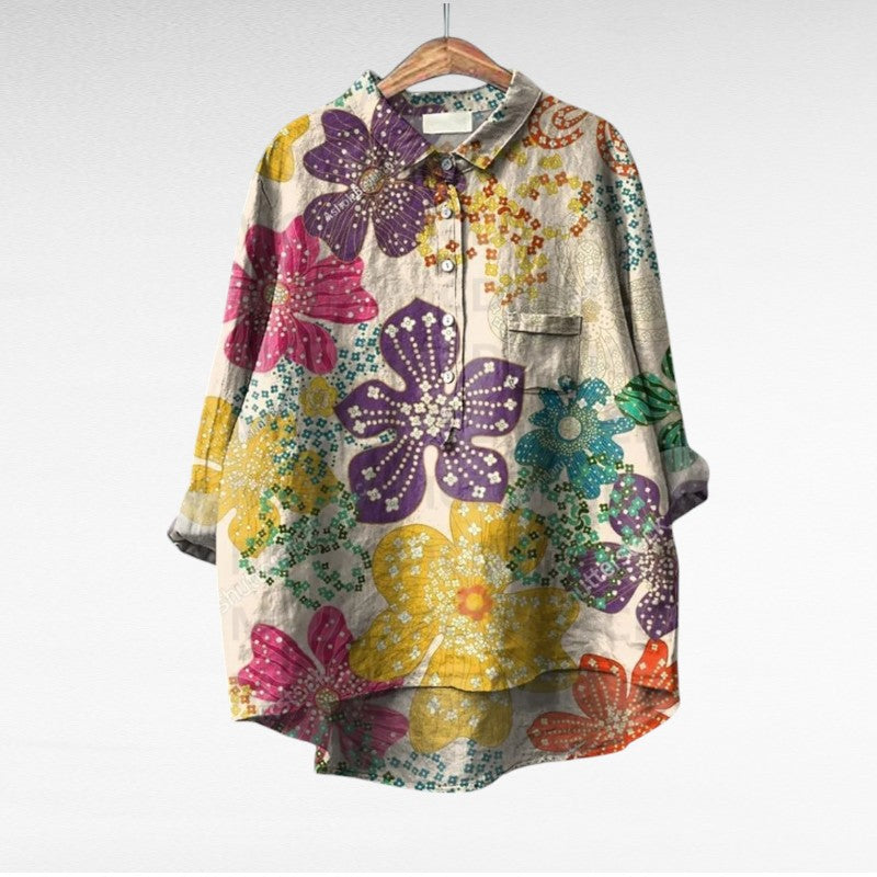 Lucía™ | Blusa de lino fresca que estiliza sin esfuerzo