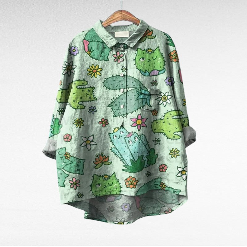 Lucía™ | Blusa de lino fresca que estiliza sin esfuerzo