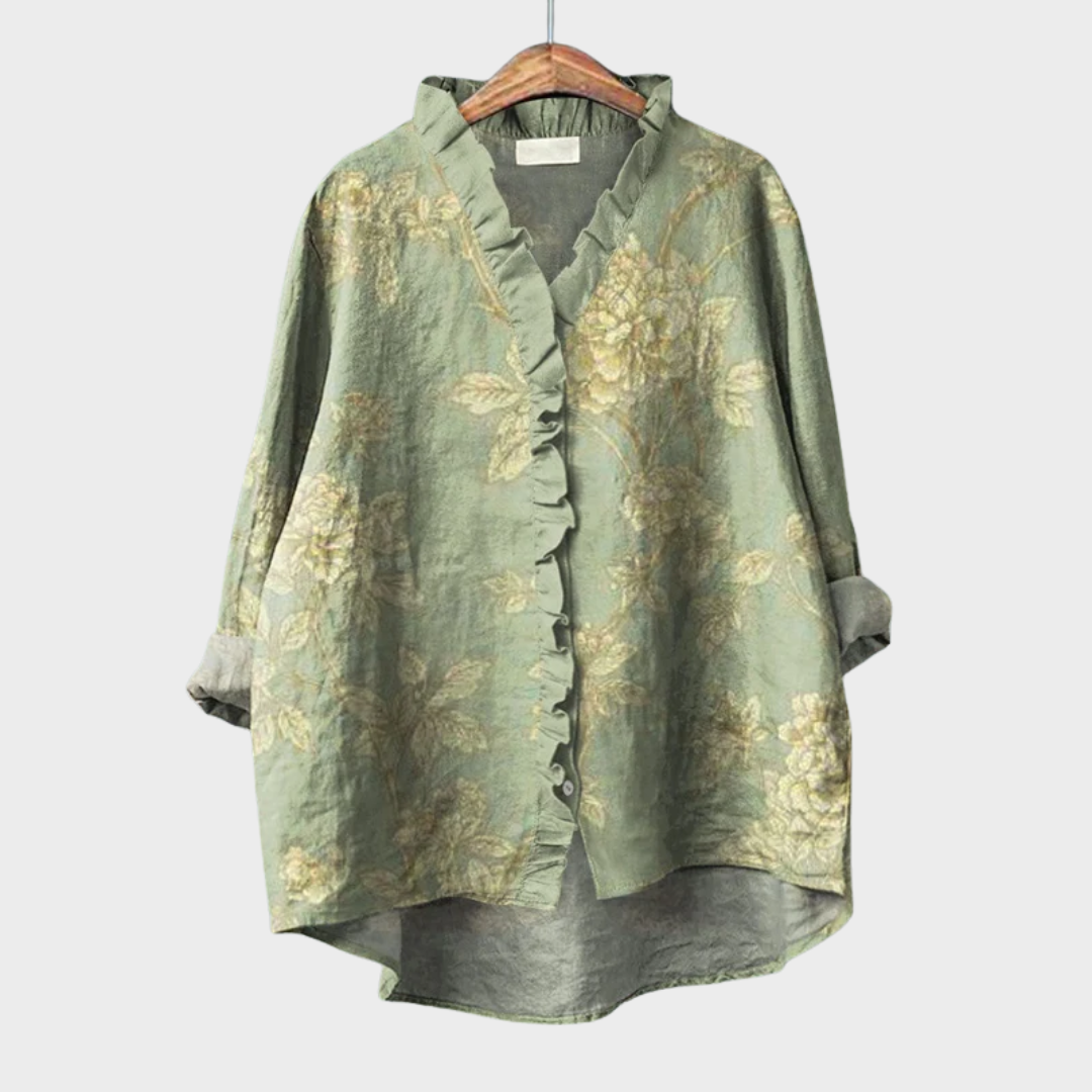 Cristina™ | Blusa de lino ligera con diseño elegante