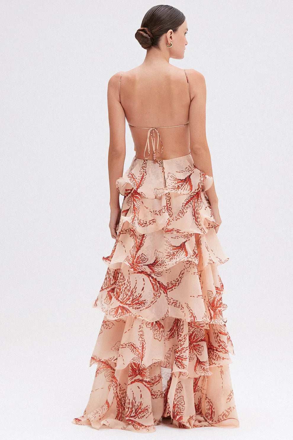 Nahia | Vestido con volantes (100% Gasa de seda - Silk Chiffon)