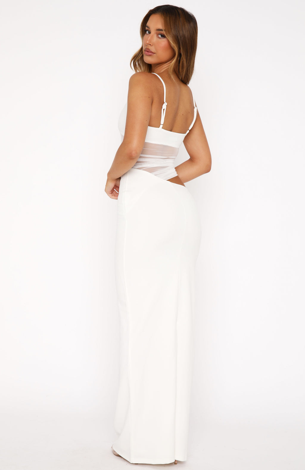 MIA | Vestido Largo con Transparencias y Abertura