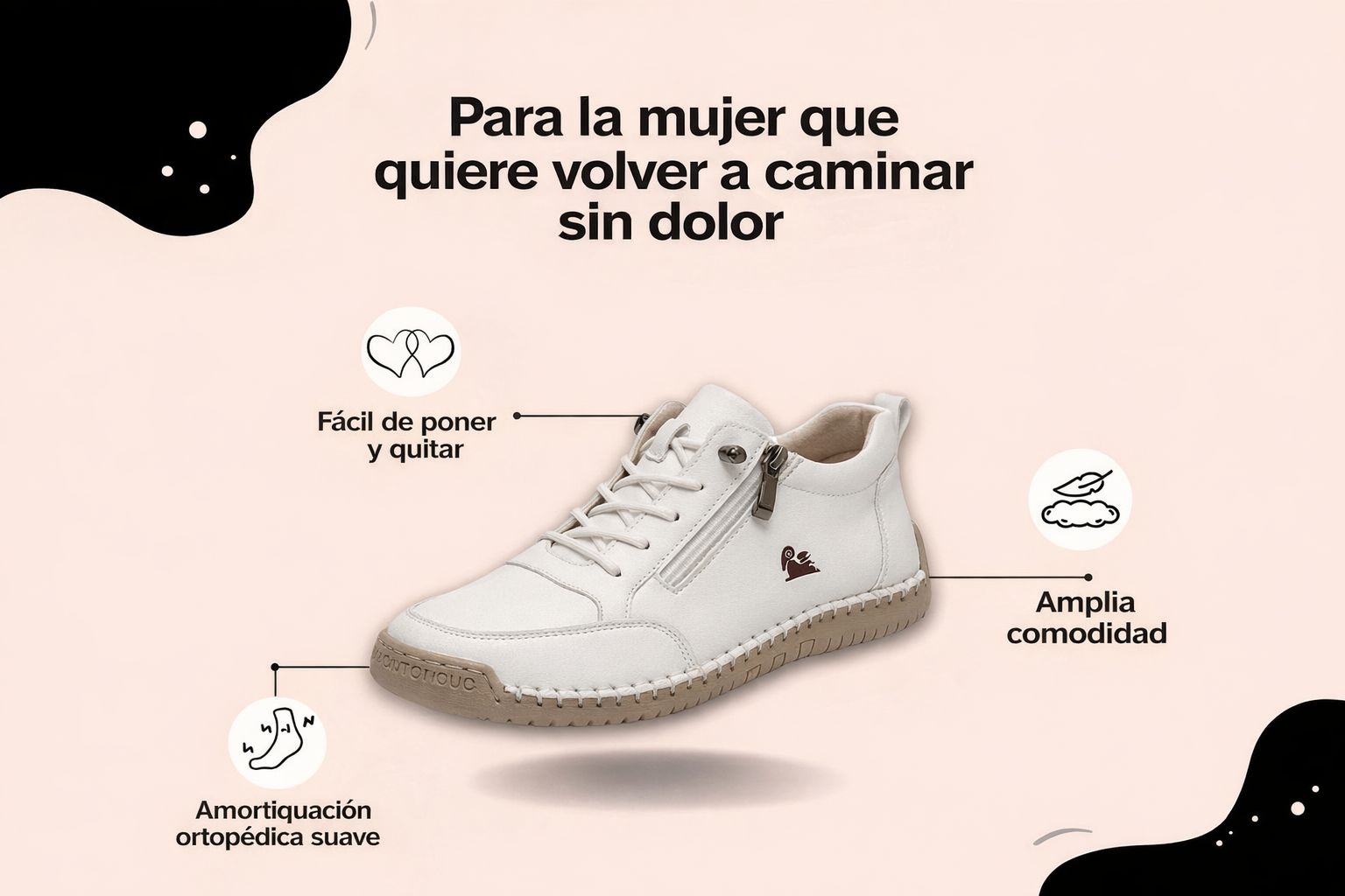 Mila – Zapatillas ortopédicas cómodas con cremallera