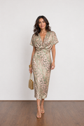 Calandra™ | Vestido Elegante Cruzado que estiliza (Crepe de seda 100%)