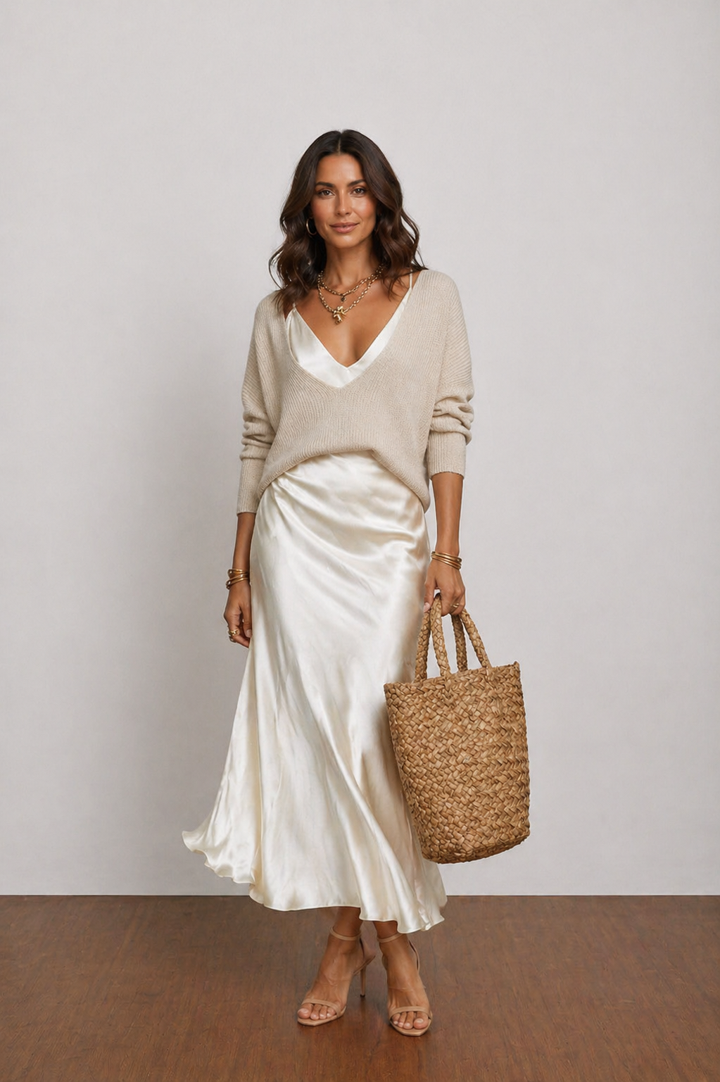 Isabela™ | Vestido Satinado Midi Premium