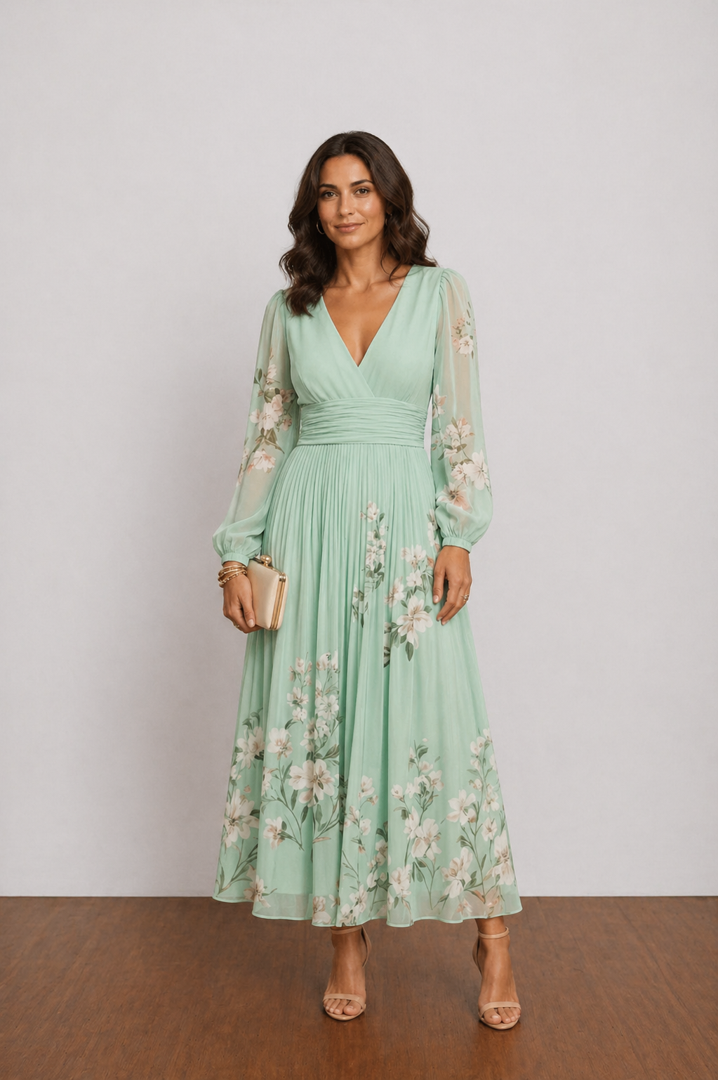 Isabela | Vestido largo de gasa de seda 100% con caída fluida que estiliza y no marca
