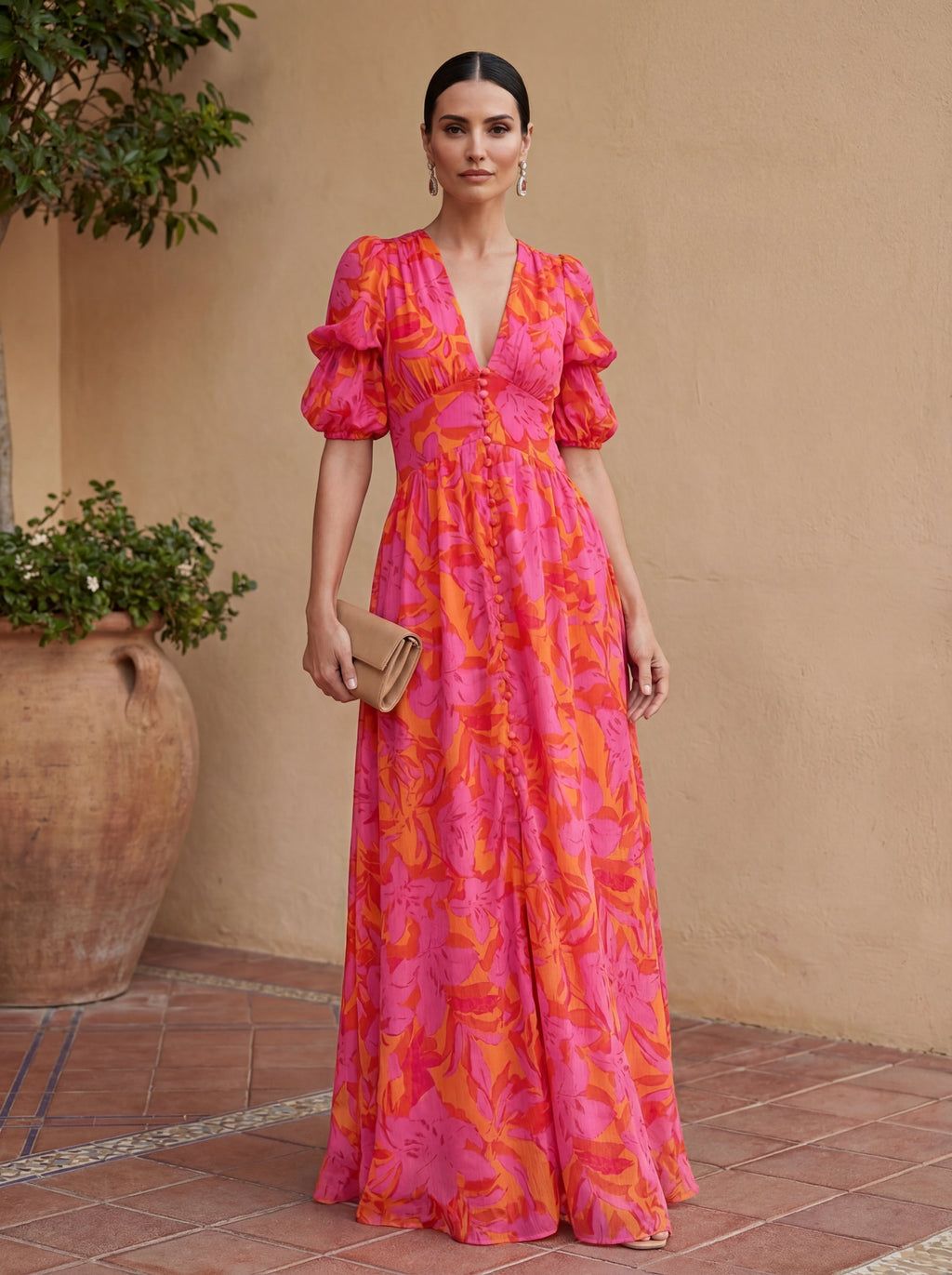 AITANA™ | Vestido Largo en Georgette de Seda