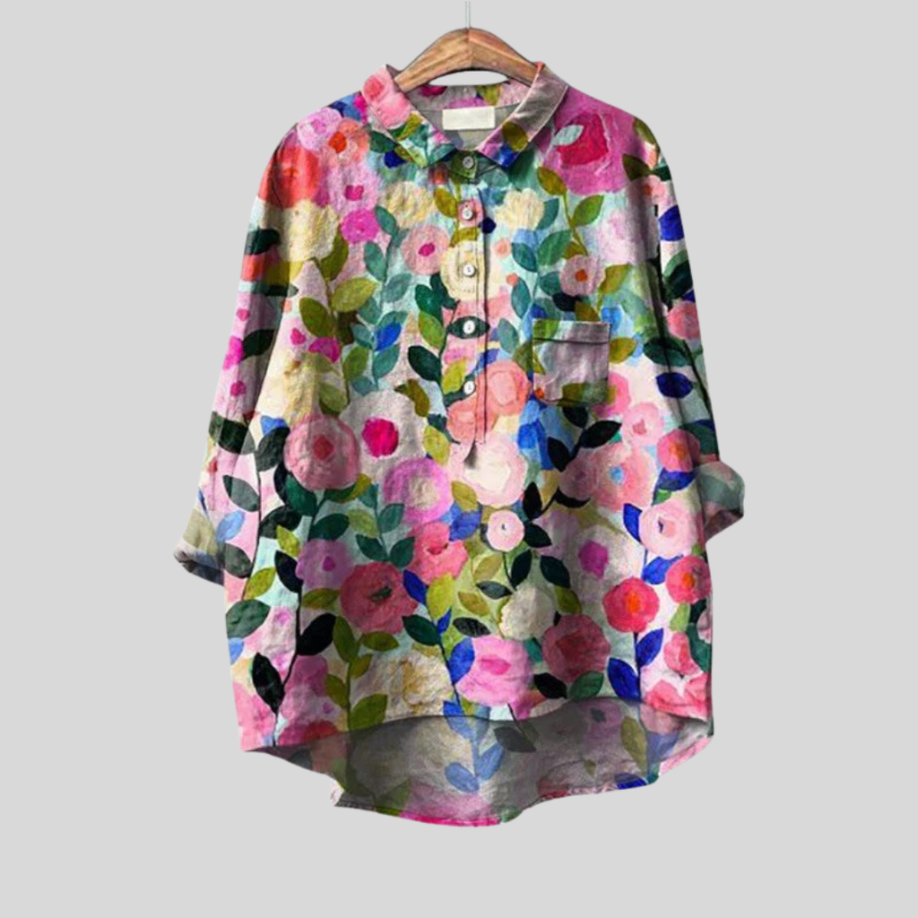 María™ | Blusa de lino cómoda y favorecedora para el día a día