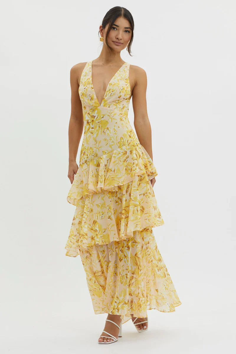 LISA | Vestido midi floral elegante