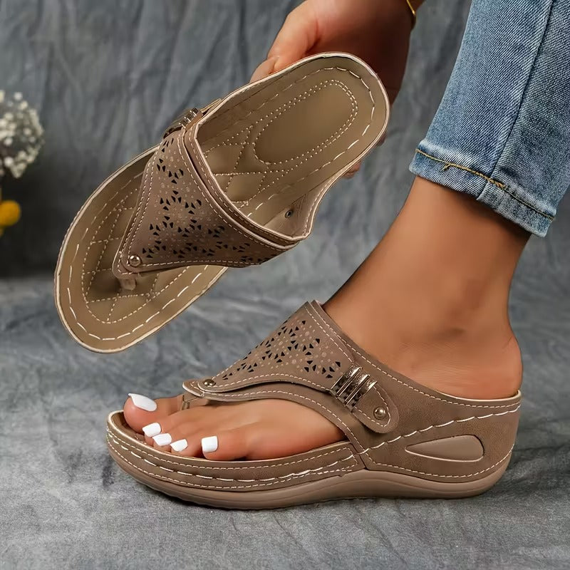 Natalia™ | Sandalias cómodas con tacón de cuña y sujeción