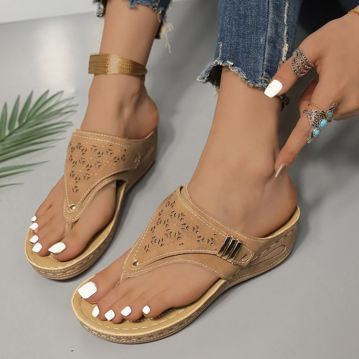 Natalia™ | Sandalias cómodas con tacón de cuña y sujeción