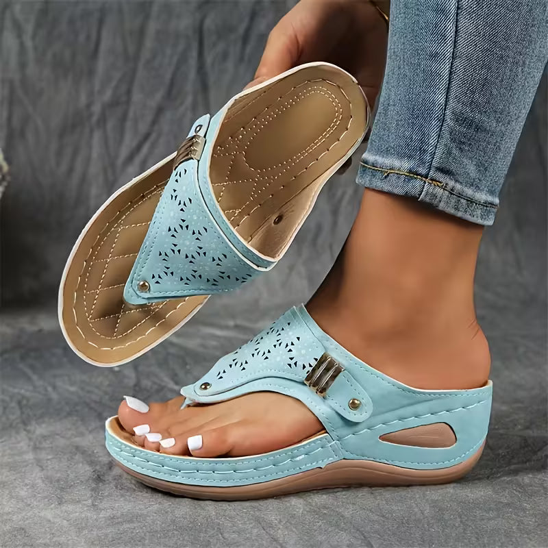 Natalia™ | Sandalias cómodas con tacón de cuña y sujeción