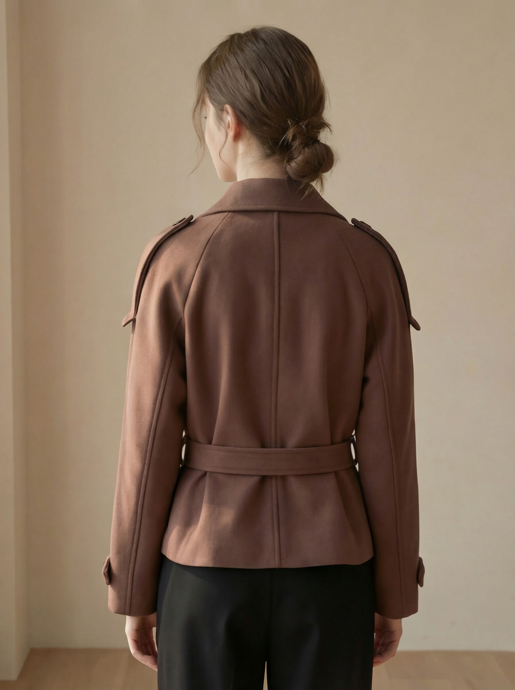 Gabardina marrón clásica