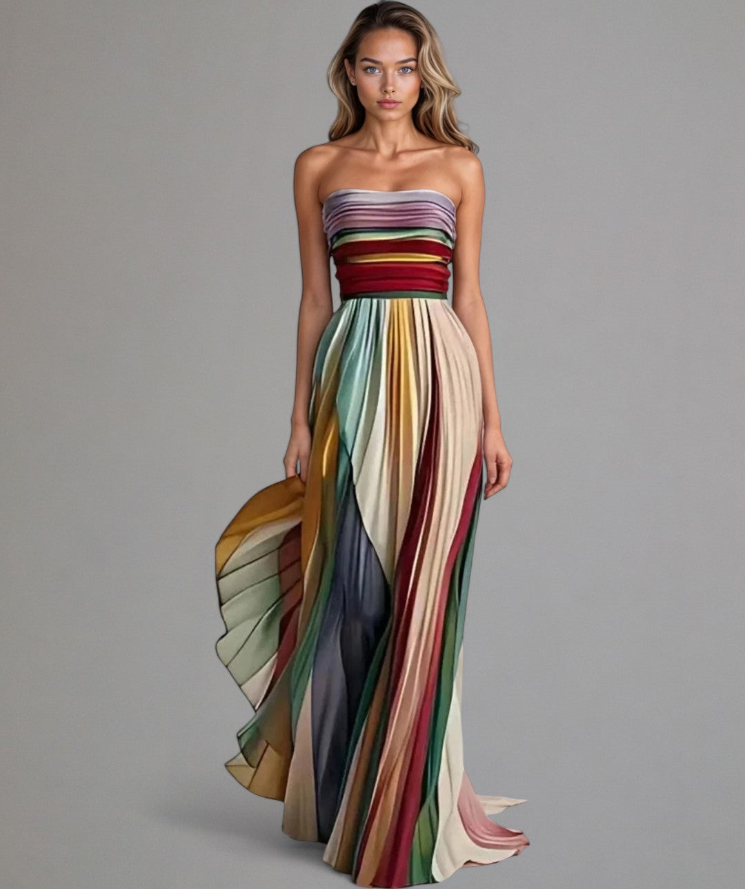 Lucía™ Vestido elegante corte A en gasa de seda 100% (ligero y favorecedor)