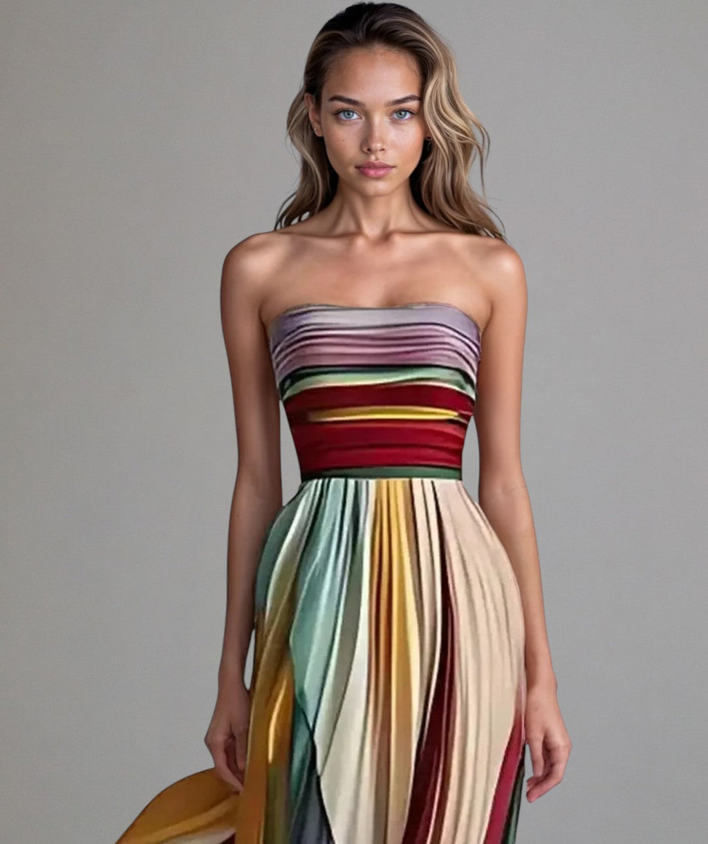 Lucía™ Vestido elegante corte A en gasa de seda 100% (ligero y favorecedor)