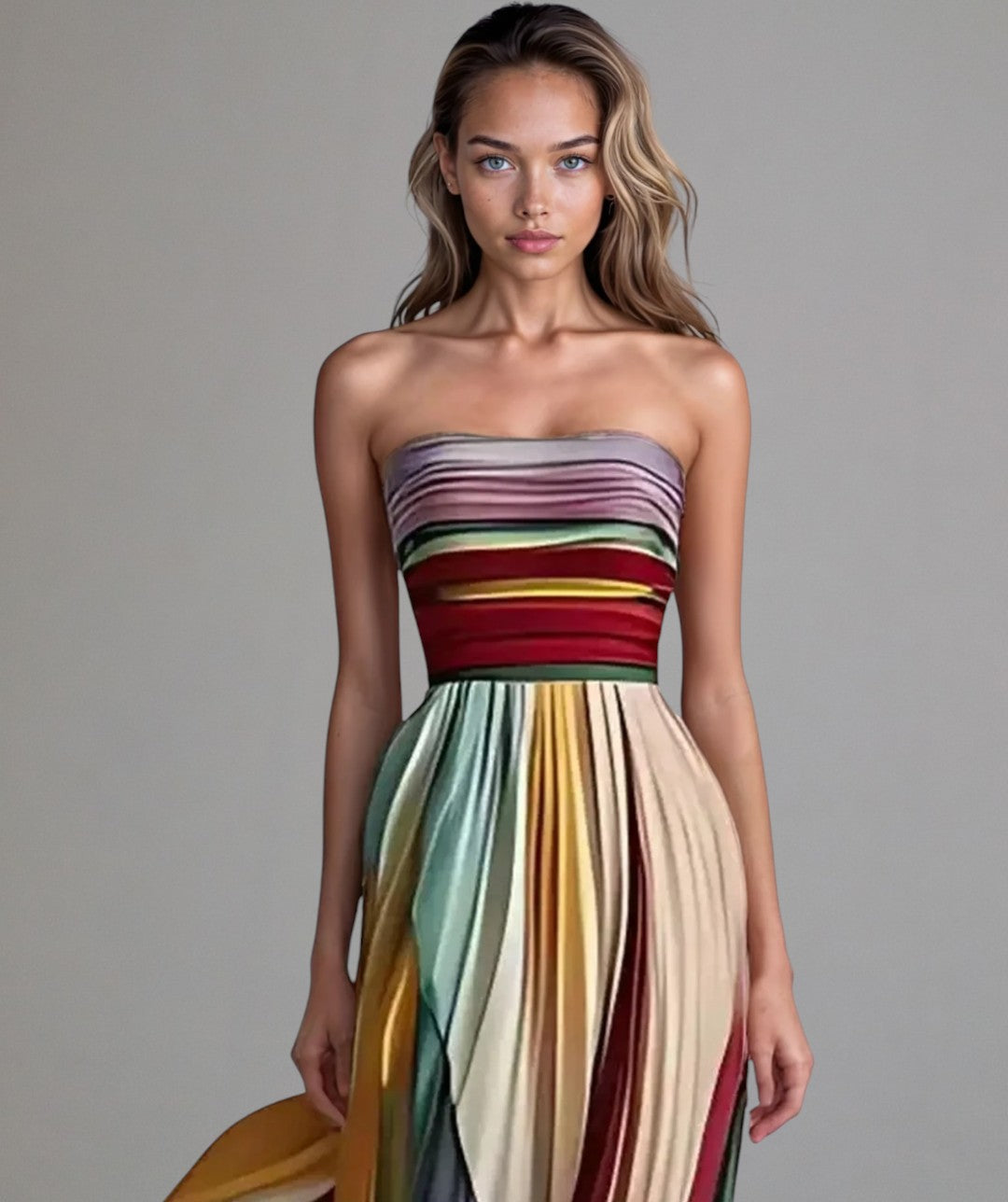 Lucía™ Vestido elegante corte A en gasa de seda 100% (ligero y favorecedor)